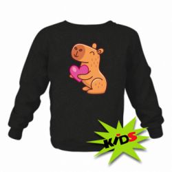 Детский свитшот Капибара сердечко - PrintSalon