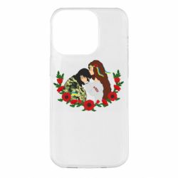 Чохол для iPhone 14 Pro Дівчина цілує солдата - PrintSalon