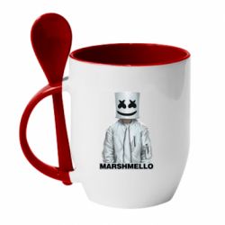 Чашка с ложкой DJ Marshmello Art - PrintSalon