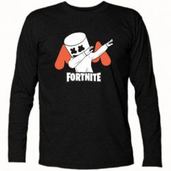 Футболка с длинным рукавом Dj Marshmello fortnite dab - PrintSalon