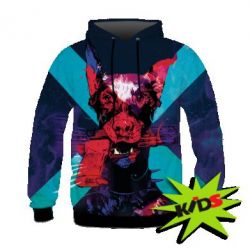 Дитяче 3D худі Doberman with a gun