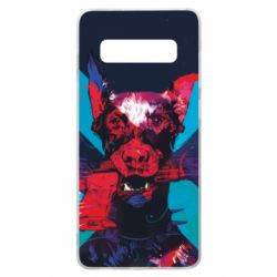 Чохол для Samsung S10+ Doberman with a gun - PrintSalon
