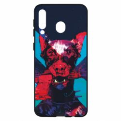 Чохол для Samsung M30 Doberman with a gun - PrintSalon