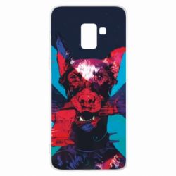 Чохол для Samsung A8+ 2018 Doberman with a gun - PrintSalon