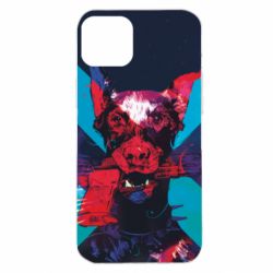 Чохол для iPhone 14 Plus Doberman with a gun - PrintSalon