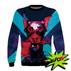 Дитячий 3D світшот Doberman with a gun - PrintSalon