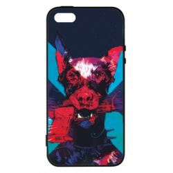 Чохол для iphone 5/5S/SE Doberman with a gun - PrintSalon