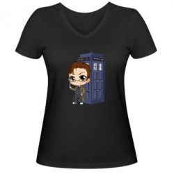 Женская футболка с V-образным вырезом Doctor who is 2 season - PrintSalon