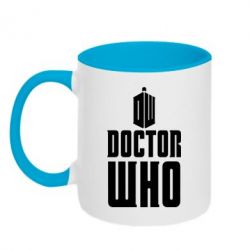 Чашка двухцветная 320ml Doctor who logo - PrintSalon