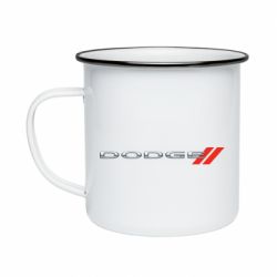 Кружка эмалированная Dodge logo - PrintSalon