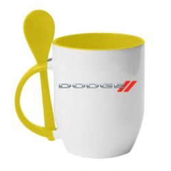 Чашка с ложкой Dodge logo - PrintSalon