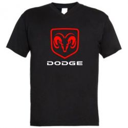 Мужская футболка  с V-образным вырезом DODGE - PrintSalon