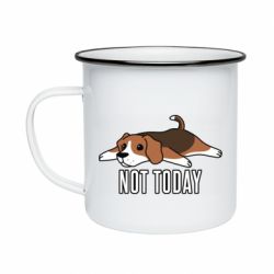 Кружка эмалированная Dog not today - PrintSalon