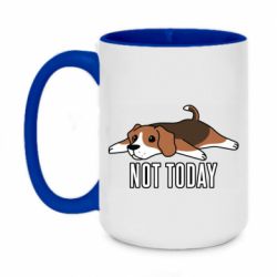 Чашка двухцветная 420ml Dog not today - PrintSalon