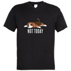Мужская футболка  с V-образным вырезом Dog not today