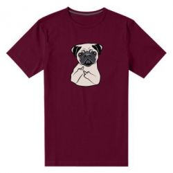 Мужская футболка премиум Dog Portait with middle finger up - PrintSalon