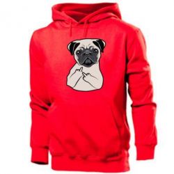 Мужское худи Dog Portait with middle finger up - PrintSalon