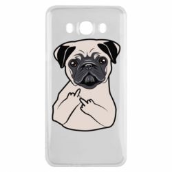 Чехол для Samsung J7 2016 Dog Portait with middle finger up - PrintSalon