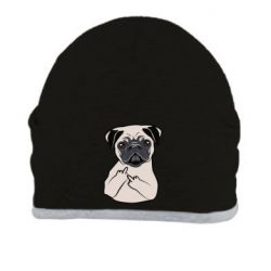 Шапка Dog Portait with middle finger up - PrintSalon