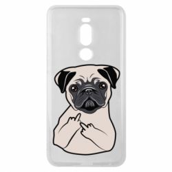 Чехол для Meizu Note 8 Dog Portait with middle finger up-PrintSalon Чехол для Meizu Note 8 Dog Portait with middle finger up