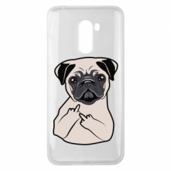 Чехол для Xiaomi Pocophone F1 Dog Portait with middle finger up - PrintSalon