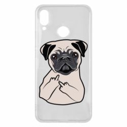 Чехол для Huawei P Smart Plus 2018 Dog Portait with middle finger up - PrintSalon