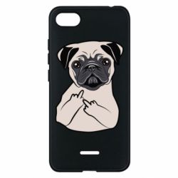 Чехол для Xiaomi Redmi 6A Dog Portait with middle finger up - PrintSalon