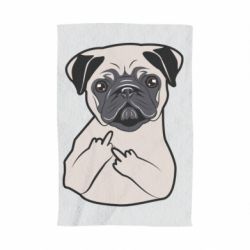 Полотенце с принтом Dog Portait with middle finger up - PrintSalon