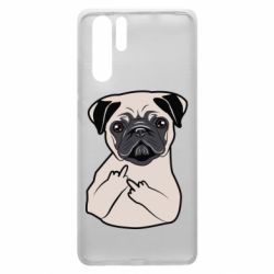 Чехол для Huawei P30 Pro Dog Portait with middle finger up - PrintSalon