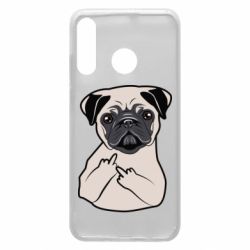 Чехол для Huawei P30 Lite Dog Portait with middle finger up - PrintSalon