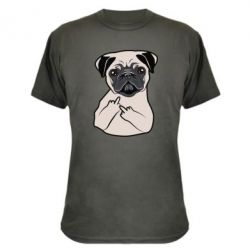 Камуфляжная футболка Dog Portait with middle finger up - PrintSalon