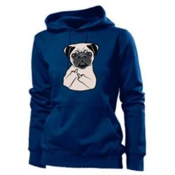 Женское худи Dog Portait with middle finger up - PrintSalon