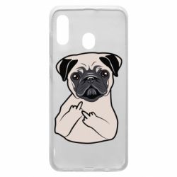 Чехол для Samsung A30 Dog Portait with middle finger up - PrintSalon