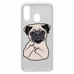 Чехол для Samsung A40 Dog Portait with middle finger up - PrintSalon