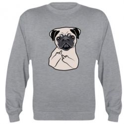 Cвитшот Dog Portait with middle finger up - PrintSalon