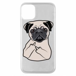 Чехол для iPhone 11 Pro Dog Portait with middle finger up - PrintSalon