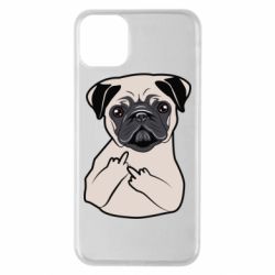 Чехол для iPhone 11 Pro Max Dog Portait with middle finger up - PrintSalon