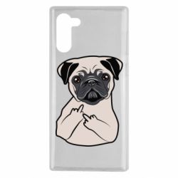 Чехол для Samsung Note 10 Dog Portait with middle finger up - PrintSalon