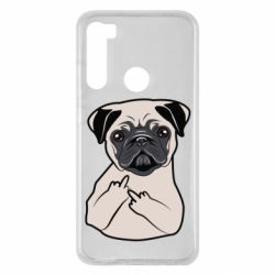 Чехол для Xiaomi Redmi Note 8 Dog Portait with middle finger up - PrintSalon