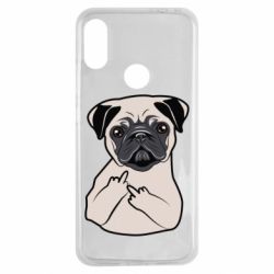 Чехол для Xiaomi Redmi Note 7 Dog Portait with middle finger up - PrintSalon