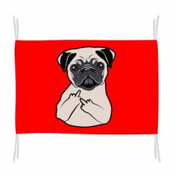 Флаг Dog Portait with middle finger up - PrintSalon