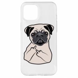 Чехол для iPhone 12 Pro Max Dog Portait with middle finger up - PrintSalon