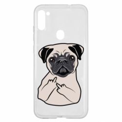 Чехол для Samsung A11/M11 Dog Portait with middle finger up - PrintSalon