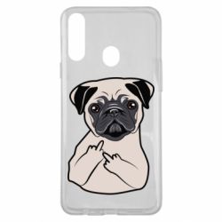 Чехол для Samsung A20s Dog Portait with middle finger up-PrintSalon Чехол для Samsung A20s Dog Portait with middle finger up
