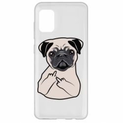 Чехол для Samsung A31 Dog Portait with middle finger up - PrintSalon