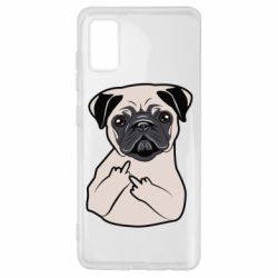 Чехол для Samsung A41 Dog Portait with middle finger up - PrintSalon