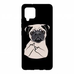 Чехол для Samsung A42 5G Dog Portait with middle finger up - PrintSalon