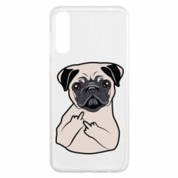 Чехол для Samsung A50 Dog Portait with middle finger up - PrintSalon