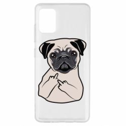 Чехол для Samsung A51 Dog Portait with middle finger up - PrintSalon