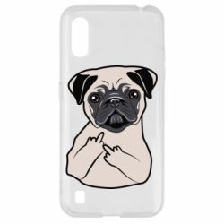Чехол для Samsung A01/M01 Dog Portait with middle finger up-PrintSalon Чехол для Samsung A01/M01 Dog Portait with middle finger up